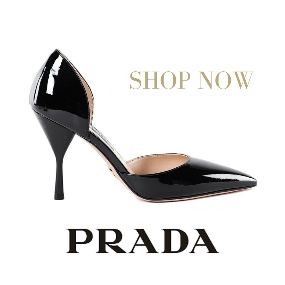 PRADA Pointed Toe Patent Leather Pumps
